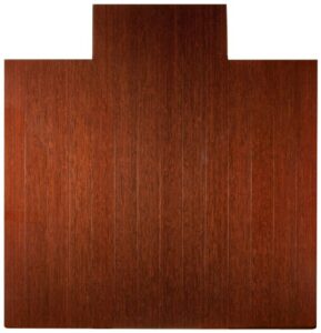 anji mountain deluxe bamboo roll-up chairmat, 55 x 57-inch, 8mm thick, dark cherry