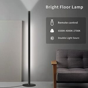 Wellwerks LED Bright Floor Lamp, Dual Light Source Floor Lamp, Modern Lamp 3 Color Temperature Touch Control, Remote Control Stepless Dimming, Simple Style, Living Room, Bedroom, Office Floor Lamp