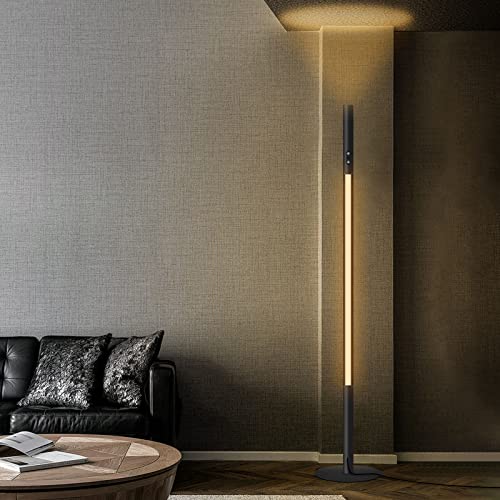 Wellwerks LED Bright Floor Lamp, Dual Light Source Floor Lamp, Modern Lamp 3 Color Temperature Touch Control, Remote Control Stepless Dimming, Simple Style, Living Room, Bedroom, Office Floor Lamp