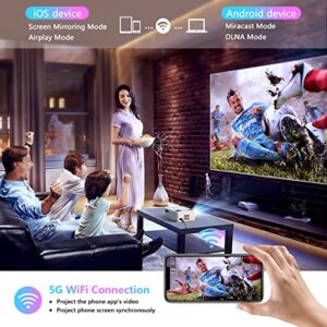 5G WiFi Bluetooth Native 1080P Projector, Roconia 9800LM Full HD Movie Projector, 300" Display for Outdoor Movies Support 4k Home Theater,Compatible with iOS/Android/PC/XBox/PS4/TV Stick/HDMI/USB