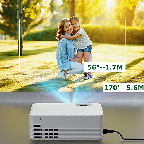 Smart Projector with WiFi and Bluetooth, Android TV 9.0 Video Movie Projector with 5000+ APP&Remote Control, 1080P Supported, 6000L&170" Display for HomeTheater/Outdoor Movies, for iOS/Android