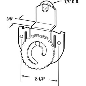 Prime-Line MP6649 Closet Door Roller, Back, 3/8 inch Offset, 7/8 inch Nylon Wheel, (2-pack), 2 Piece