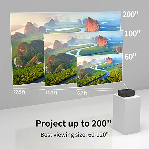 WEWATCH Native 1080P Mini Projector, 13500 Lumens Portable WiFi Bluetooth Projector, with 12 inch Tripod Stand, with PCF1 Web Camera, Movie Projector for Home Outdoor