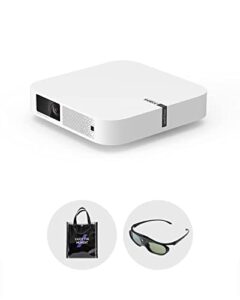 xgimi elfin mini projector with carry case and 3d glasses, ultra compact 1080p portable projector 4k input supported for movies & gaming, android tv 10.0, 800 ansi lumens, hdr 10+