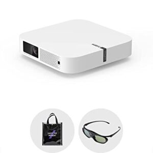 XGIMI Elfin Mini Projector with Carry Case and 3D Glasses, Ultra Compact 1080P Portable Projector 4K Input Supported for Movies & Gaming, Android TV 10.0, 800 ANSI Lumens, HDR 10+