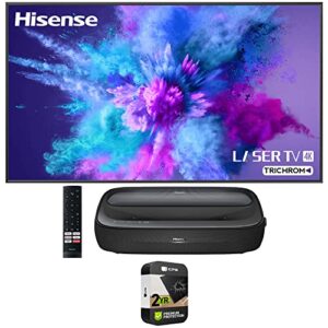 hisense 100l9g 100″ laser tv trichroma 4k projector & dlt100b 1.0 gain alr screen bundle with 2 yr cps enhanced protection pack