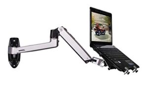 xsj8012wt aluminum alloy mechanical spring arm wall mount laptop holder full motion laptop mount arm monitor holder laptop stand (black)