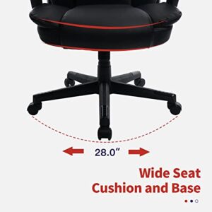 CLATINA Ergonomic Big and Tall Executive Office Chair with Faux Leather 400lbs High Capacity Adjustable Height Thick Padding Headrest and Armrest for Home Office Black