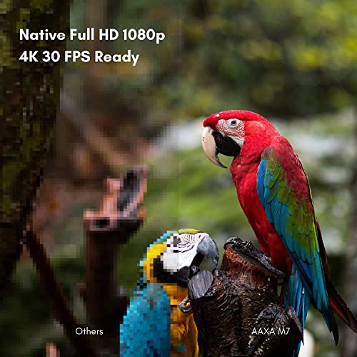 AAXA M7 Native 1080P Full HD Portable DLP Outdoor Movie Projector, 1200 LED Lumen, 3 Hour Battery, 4K 30FPS Ready, Electric Focus, 15000mah Powerbank, HDMI/USB-C/USB/TF Input, 30k Hours LED (Renewed)