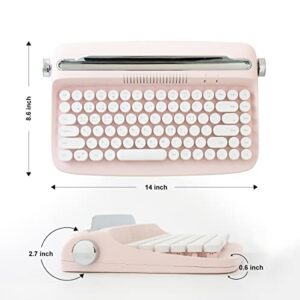 YUNZII ACTTO B303 Retro Bluetooth Typewriter Keyboard (English, Baby Pink),Garden Cats Desk Mat