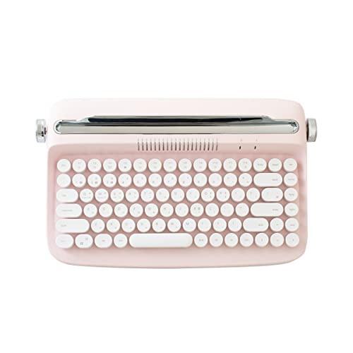 YUNZII ACTTO B303 Retro Bluetooth Typewriter Keyboard (English, Baby Pink),Garden Cats Desk Mat