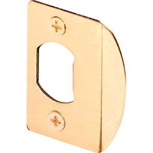 prime-line mp2232-5 standard latch strike, 1-5/8 in, steel, brass plated finish, 5 piece