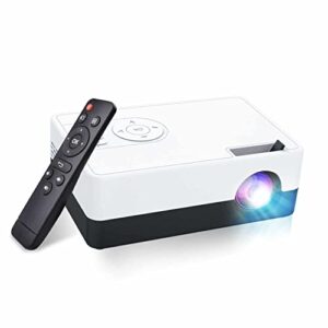 mini portable projector for iphone, salange 1080p supported small outdoor movie projector for home theater, hd phone projectors led compatible with hdmi, usb, video projector for kids gift (white)