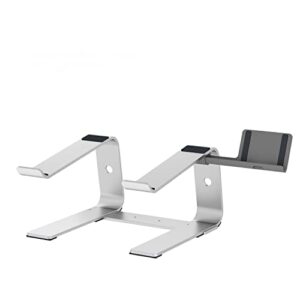 dxx laptop stand with phone holder, aluminum computer riser, ergonomic laptops elevator for desk, metal holder compatible with 10 to 15.6 inches notebook computer