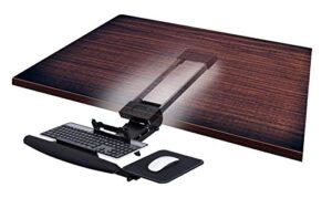 mount-it! mi-7134 underdesk keyboard drawer with adjustable platform, ergonomic gel wrist pad, mouse pad included, black