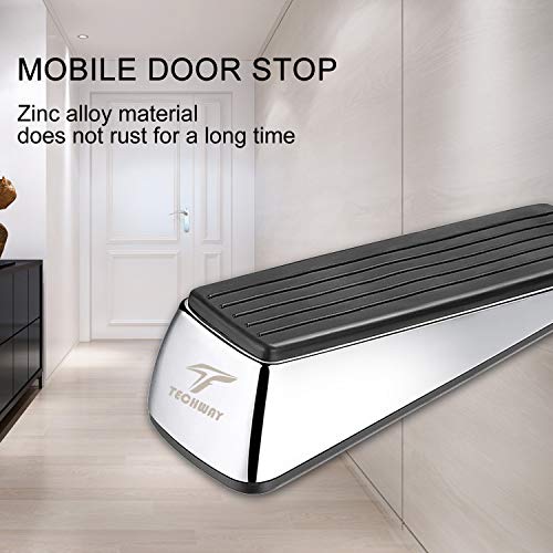 Techway Door Stopper Rubber Door Wedge 5.5 Ounces Stainless Steel and Rubber Heavy Duty Non-Scratching and Anti-Slip Doorstop