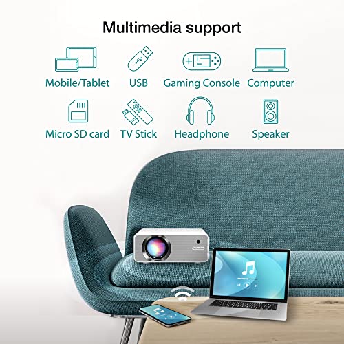 EZCast Beam H3, 2023 Upgraded Mini Projector, 10600 Lumens, Multimedia Home Theater Video Projector, Native 1080P, Compatible with HDMI, USB, Laptop, Tablet, iOS & Android Phone, Xbox, PS5, TV Stick