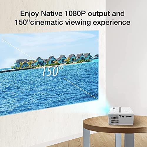 EZCast Beam H3, 2023 Upgraded Mini Projector, 10600 Lumens, Multimedia Home Theater Video Projector, Native 1080P, Compatible with HDMI, USB, Laptop, Tablet, iOS & Android Phone, Xbox, PS5, TV Stick