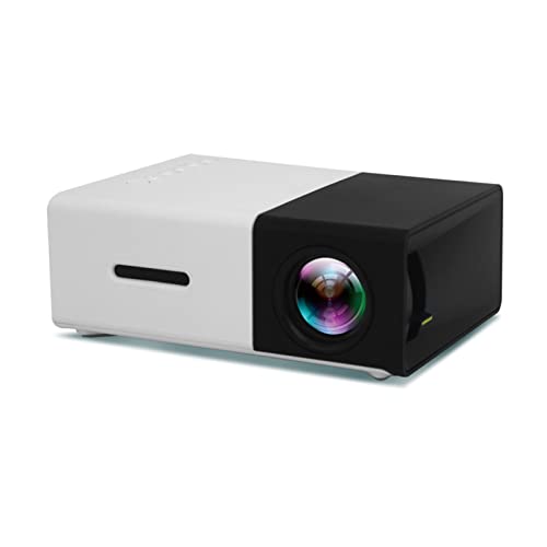 Beamer, Mini Beamer, Mini Projector, Beamer Full HD, Real Color Portable LED Home Theater Projector for Mobile Phone CN Plug AC 220V(Schwarz und weiß)