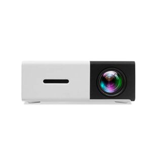 Beamer, Mini Beamer, Mini Projector, Beamer Full HD, Real Color Portable LED Home Theater Projector for Mobile Phone CN Plug AC 220V(Schwarz und weiß)