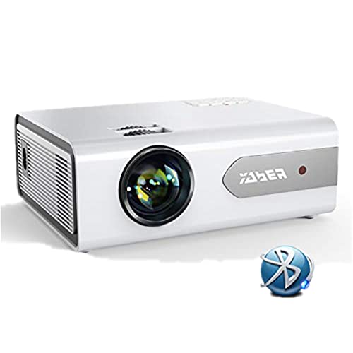 YABER V3 Mini Bluetooth Projector 6000 Lux Full HD 1080P and Zoom Supported, Portable LCD LED Home & Outdoor Projector for iOS/Android/TV Stick/PS4/PC/Bluetooth Speaker (White)