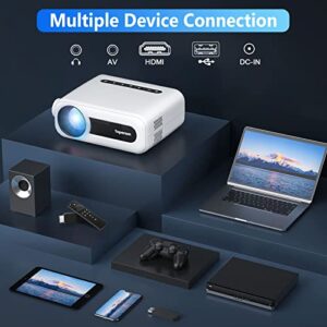 Mini 5G WiFi Bluetooth Home Projector with Full HD 1080P Supported, Toperson 7000LM 200" Home Movie Theater Video Projector for iPhone Android Smartphone /TV Stick/HDMI/USB/XBox/PS4/Laptop/Tablet/PC