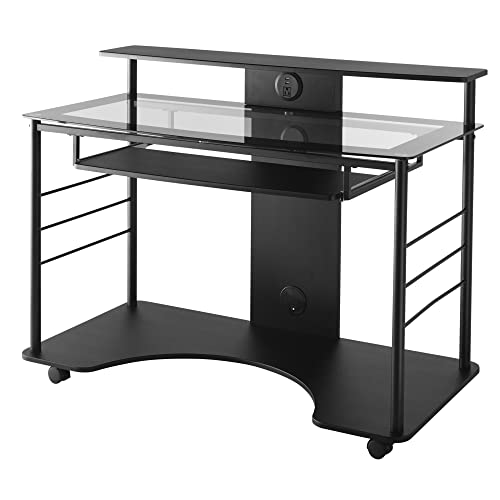 Realspace® 47"W Mobile Tech Desk, Black