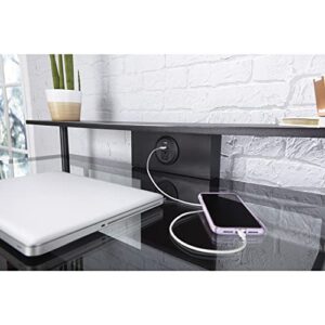 Realspace® 47"W Mobile Tech Desk, Black