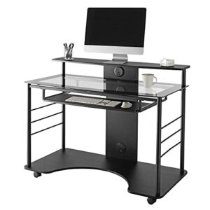 Realspace® 47"W Mobile Tech Desk, Black