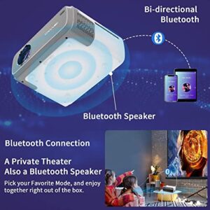 HD Smart Wi-Fi Portable Projector Android 5000+ Apps, 7000Lumen LCD Bluetooth Movie Projectors Home Entertainmen,Compatible with HDMI USB VGA Netflix Prime Video Wireless Cast Smartphone Projector