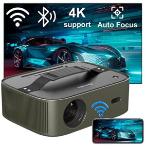 【auto-focus】projector 4k supported, gammabai vast auto keystone outdoor projector, 5g wifi bluetooth, support dolby audio, fhd native 1080p, home theater projector compatible w/ tv stick, ios, android