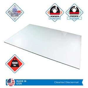 Floortex Glaciermat Heavy Duty Glass Chair Mat for Hard Floors & Carpets - 42'' x 36'' - Made in The USA