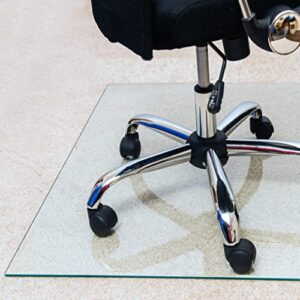 Floortex Glaciermat Heavy Duty Glass Chair Mat for Hard Floors & Carpets - 42'' x 36'' - Made in The USA