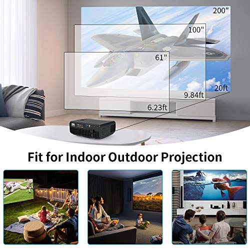 Full HD Projector with WiFi and Bluetooth,10000LM Native 1080P 5G Wireless Projector,200” Smart Movie Projector,Support 4K Zoom Phone Synchronization,Compatible w/ Laptop PC DVD Player TV Stick HDMI