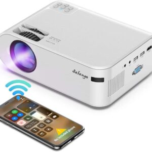 Mini Projector, Salange 2023 Upgraded WiFi Video Projector, 8500 Lumens and 1080P HD Support, Compatible w iPhones, Android Phone, Roku, HDMI, PS4, PS5, Laptop for Home Theater and Outdoor Movies