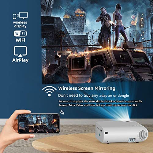 Mini Projector, Salange 2023 Upgraded WiFi Video Projector, 8500 Lumens and 1080P HD Support, Compatible w iPhones, Android Phone, Roku, HDMI, PS4, PS5, Laptop for Home Theater and Outdoor Movies