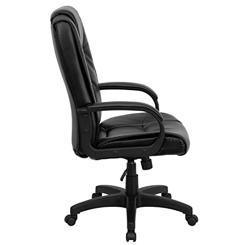 Flash Furniture High Back Black LeatherSoft Executive Swivel Office Chair with Arms