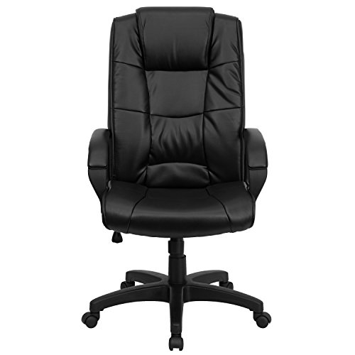 Flash Furniture High Back Black LeatherSoft Executive Swivel Office Chair with Arms