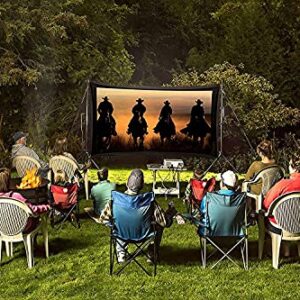 Backyard Theater Kit | Recreation Series System | 9' Front and Rear Projection Screen with 1080p HD Savi 4000 Lumen Projector, Sound System, Streaming Device w/WiFi (EZ-950)