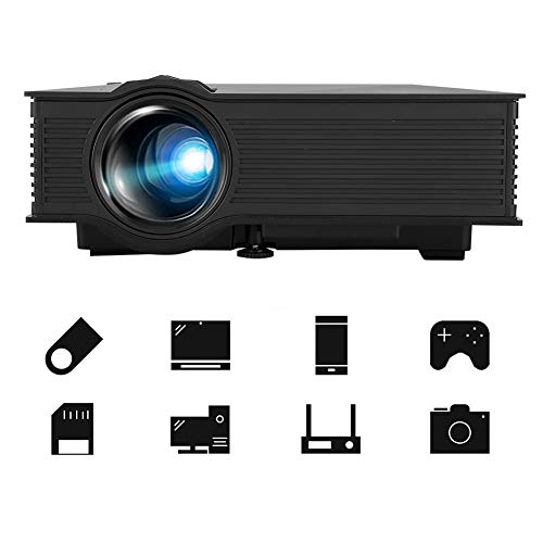 Goshyda Mini Portable Projector, HD 1080P LED, Wireless WiFi Bluetooth, TV Video Home Cinema Theater Movie Smart proyector, HDMI,VGA, USB, AV, for Laptop Smartphone(US)