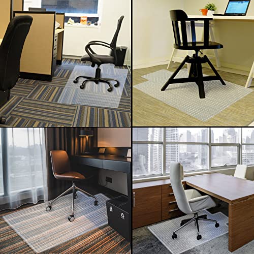 Office Clear Chair Mat for Carpet with Lip,36*48 Inches Transparent PVC Studded Desk Chair Mat,Protection Mat for Office or Home,Slip Resistant, Easy to Clean