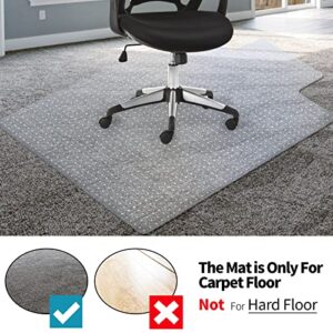 Office Clear Chair Mat for Carpet with Lip,36*48 Inches Transparent PVC Studded Desk Chair Mat,Protection Mat for Office or Home,Slip Resistant, Easy to Clean