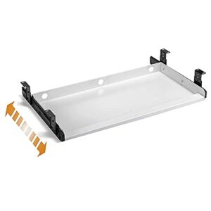 skyzonal keyboard tray under desk heavy-duty metal slide-out platform drawer tray (white)