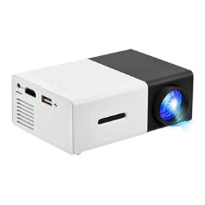 mini projector, built-in stereo speaker portable multi-media home theater projector with hdmi/av/usb interface 320×240 resolution(black-white)