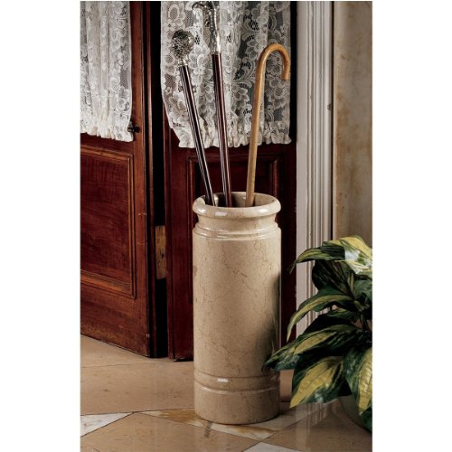 Design Toscano Authentic 44-lb. Solid Ebony Marble Cane and Umbrella Vessel