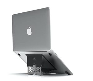 majextand macbook/laptop stand | thinnest adjustable portable ventilated ergonomic stand | integrate with most laptops under 18”, 6 height settings | us patented (black)