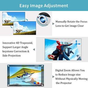 [Big Sale $200]9000LM Smart 1080P Outdoor Movie Projector, Full HD WiFi Bluetooth Projector with HiFi Speaker/Android OS, 200" Home Theater Projector Wireless Mirroring/HDMI/USB for Phone/TV Stick/DVD