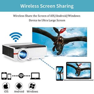 [Big Sale $200]9000LM Smart 1080P Outdoor Movie Projector, Full HD WiFi Bluetooth Projector with HiFi Speaker/Android OS, 200" Home Theater Projector Wireless Mirroring/HDMI/USB for Phone/TV Stick/DVD