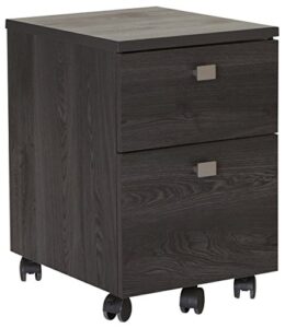 south shore 2-drawer mobile file cabinet on casters, gray oak