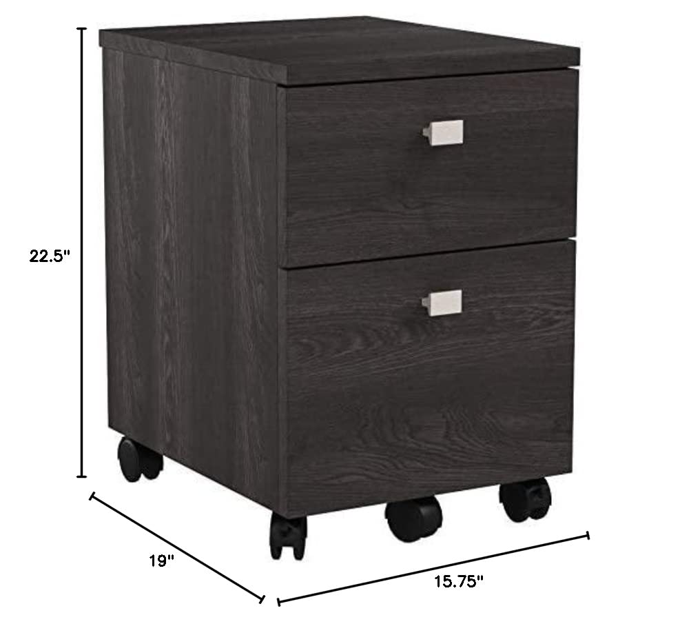 South Shore 2-Drawer Mobile File Cabinet on Casters, Gray Oak